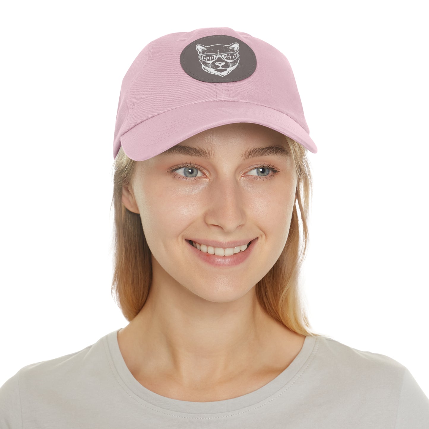 Dad Hat with Leather Patch (Round)