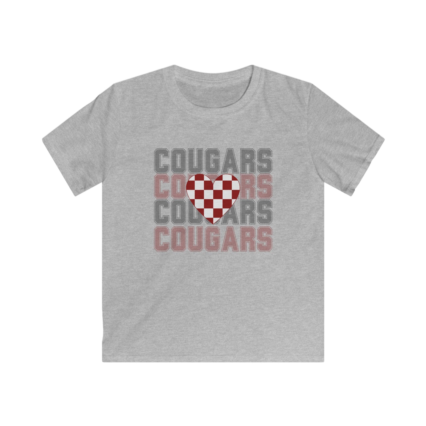 Heart Cougar Kids Softstyle Tee