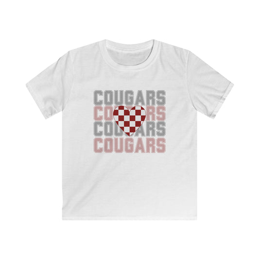 Heart Cougar Kids Softstyle Tee