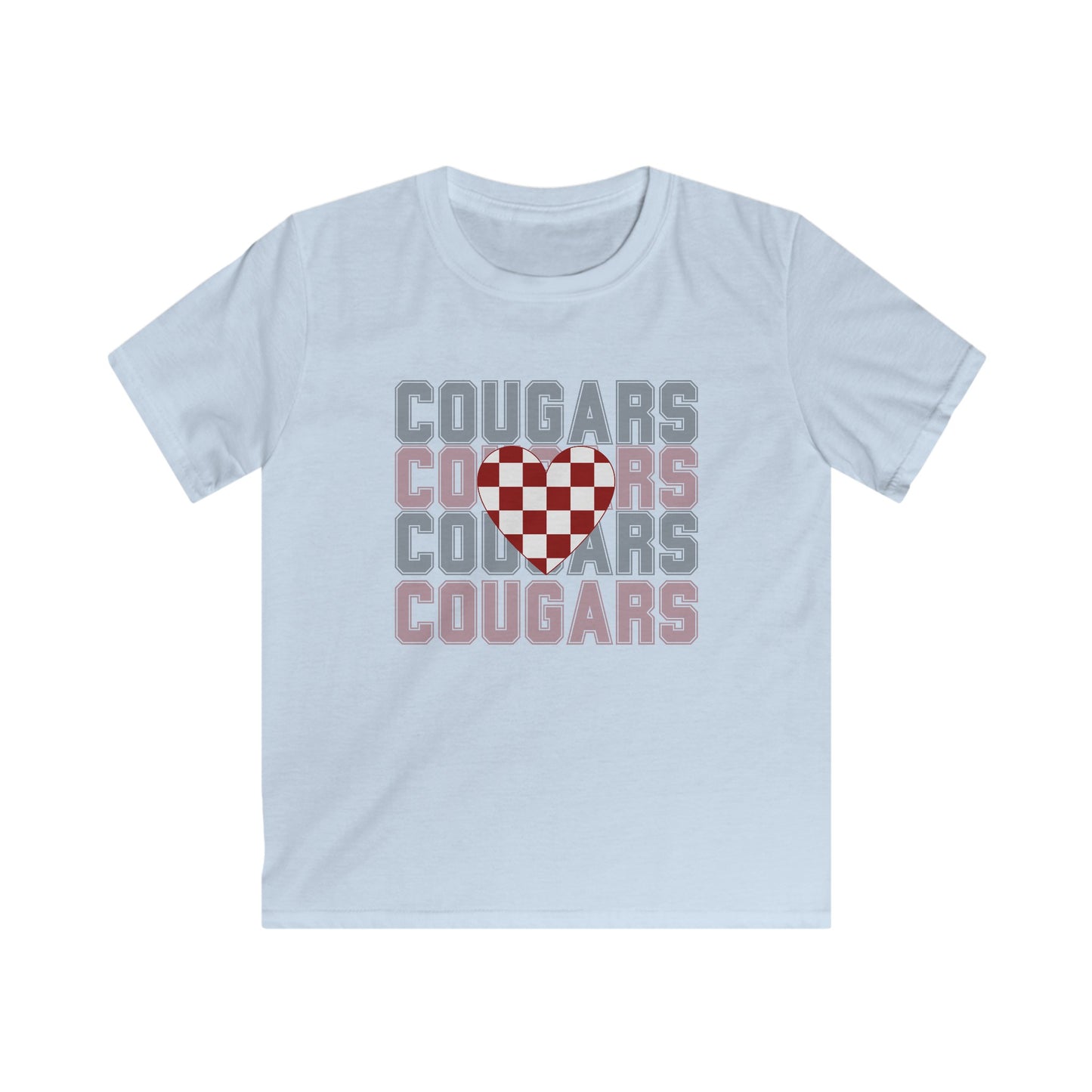 Heart Cougar Kids Softstyle Tee