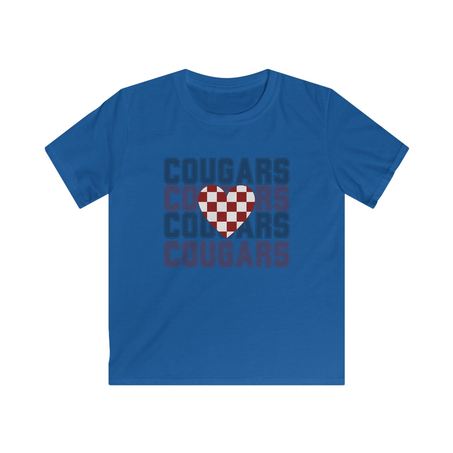 Heart Cougar Kids Softstyle Tee